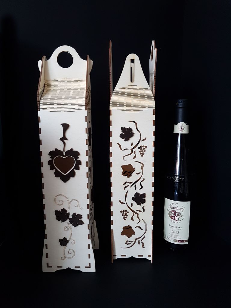 Luxusní dárkový box na víno, ručně dobarvaný